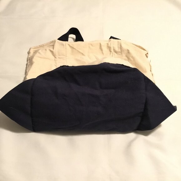Trader Joe’s Bag Canvas Reusable Heavy Cotton Basic Style Shopping Navy Large - Picture 3 of 7